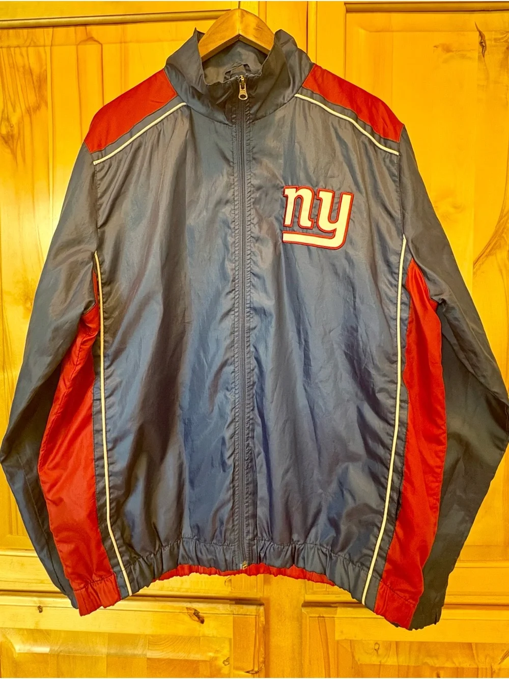 NFL Navy and Red Zip-Up Windbreaker Jacket
